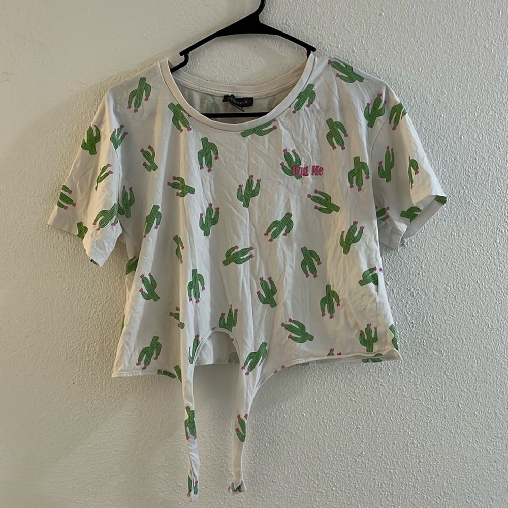 Primark Cactus Tie Front Tee